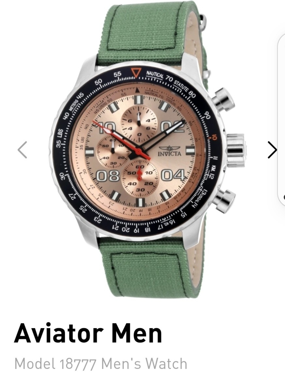Invicta Aviator 50mm Mens Watch
